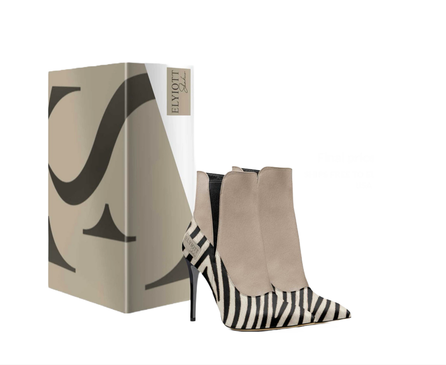 Wide Zebra and Ivory Print