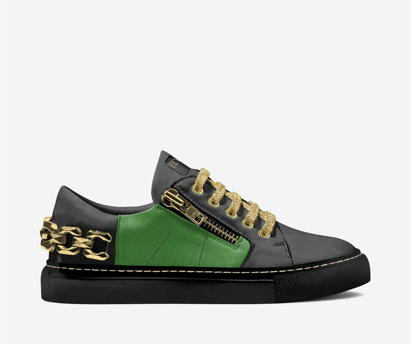 Lime Suede and Black Leather